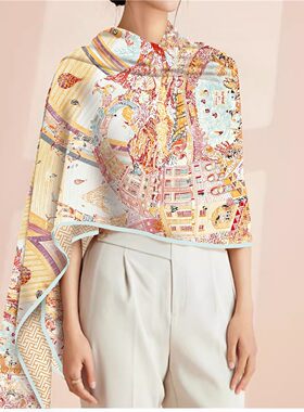 180*70cm法式长丝巾仿真丝披肩女