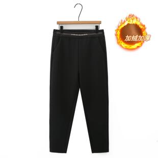 AZ8023胖妹妹mm大码加绒裤子女下装冬高腰哈伦小脚长裤锦棉弹力