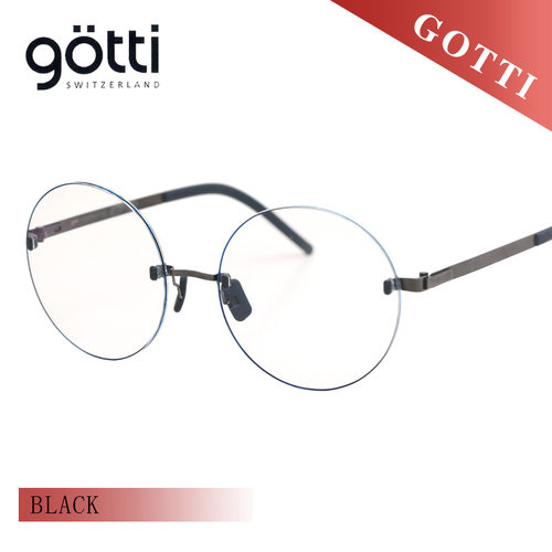 GOTTI瑞士品牌无框多色边款多片型可选个性设计款镜架BLACK DEYNA
