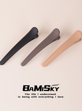 春秋新款无痕发夹长款暖色系塑料夹大地色侧边一字夹洗脸刘海发夹