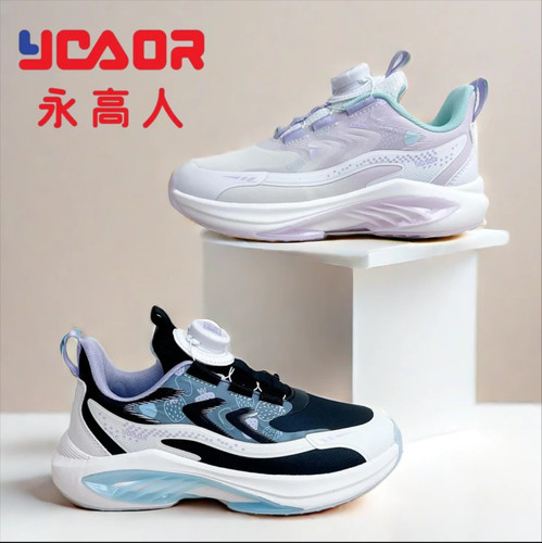 YGAOR/永高人2024秋季双网女童旋转纽扣休闲轻跑运动鞋软底跑步鞋