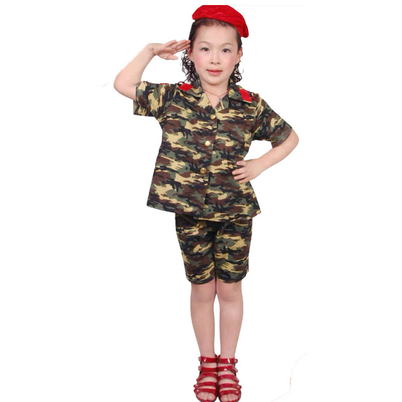 儿童职业演出服幼儿园舞蹈服饰少儿合唱海军表演服贝雷帽迷彩服装