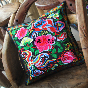 云南民族风绣花沙发布艺靠垫套椅子坐垫套抱枕套酒吧茶室家居装饰