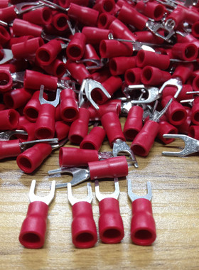 SV1.25-4冷压端子叉形 U型Y型端子 冷压接线端子 0.6厚紫铜1000u.