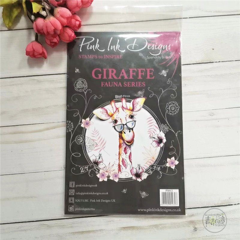 Pink Ink Designs 带眼镜得长颈鹿 Giraffe 进口透明印章