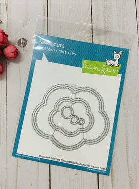 Lawn Fawn 双缝线气泡框 Stitched thought bubble 进口切模