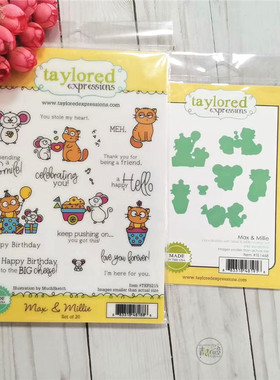 Taylored Expressions 猫咪和老鼠伙伴 Max& Millie 进口橡皮印章