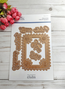 Spellbinders 电线花卉长方框 Frame and Sentiments 进口切模