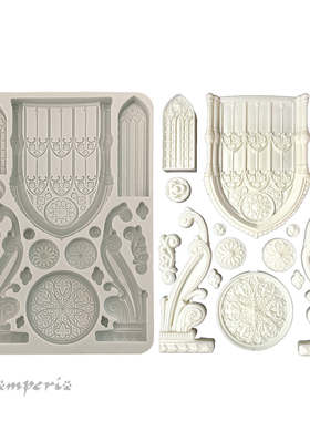 Stamperia 哥特建筑元素进口硅胶模具 gothic architecture
