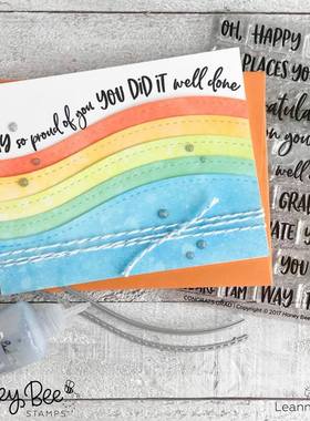 Honey Bee 恭喜祝福为你高兴词组 Congrats Grad 印章