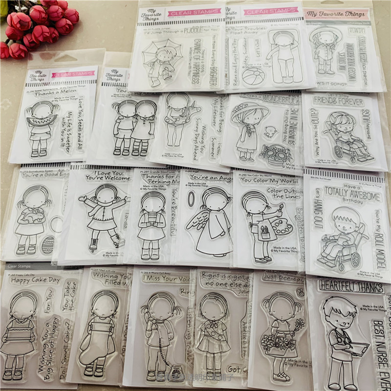 多款可爱小姑娘进口透明印章