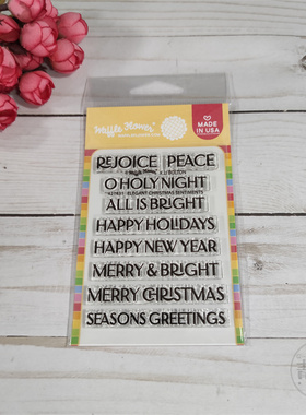 Waffle Flower 优雅的圣诞节 Elegant Christmas Sentiments 印章