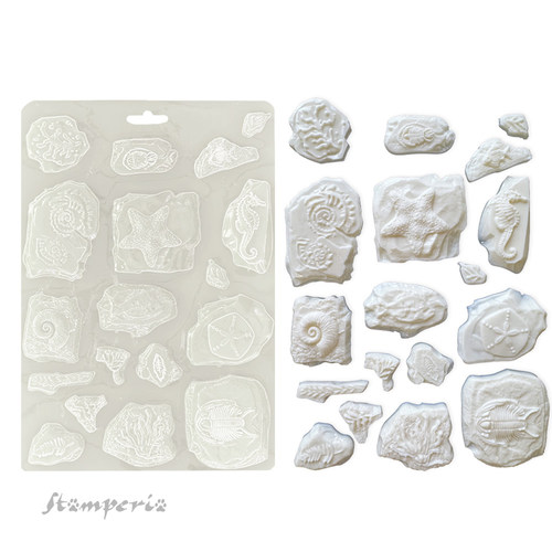 Stamperia 海洋化石 A5软模具系列 fossils Soft Mould