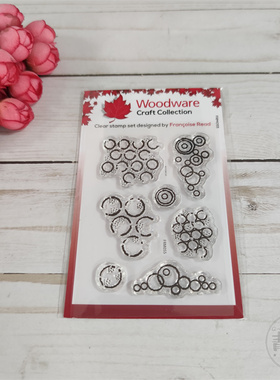 新品 Woodware 圆圈 Singles Circles 进口透明印章