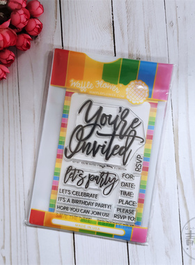 Waffle Flower 邀请卡 Oversized You're Invited 进口印章切模