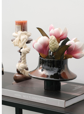 新中式创意家居陶瓷摆件客厅插花花器瓷器装饰品酒店样板间花器