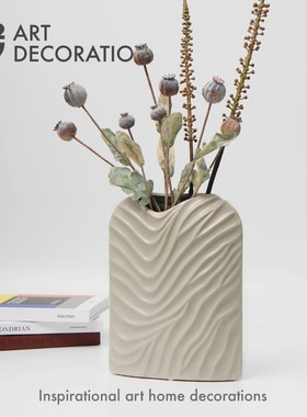 北欧现代样板间软装配饰家具酒柜书柜装饰品陶瓷花器花瓶摆件