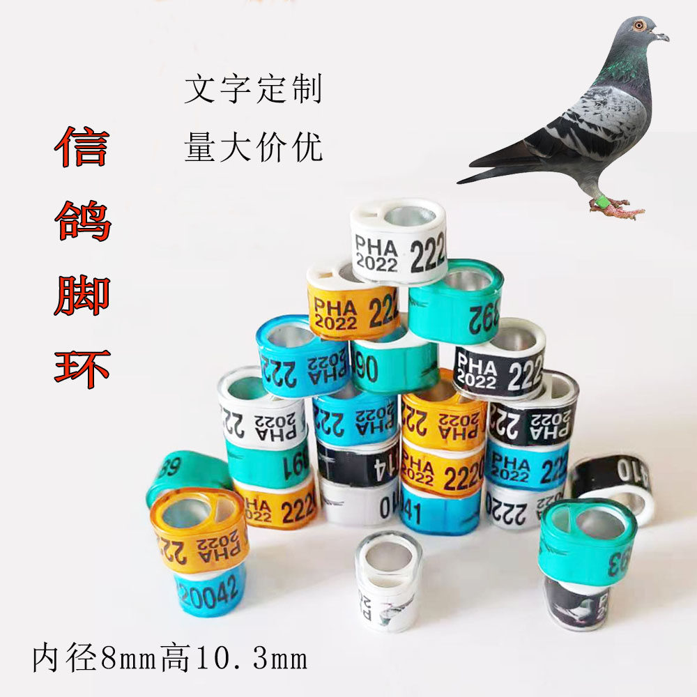 信鸽足环比利时赛鸽脚环定制外国脚环铝塑电子环赛鸽椭圆芯片鸟用