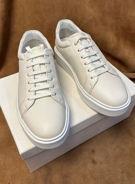 断码36 38 40 43轻奢男士白色休闲运动鞋板鞋进口头层牛皮XL底D27
