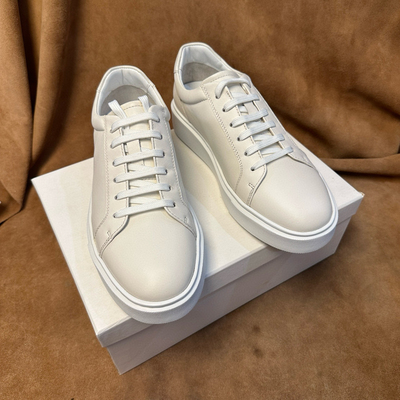 断码36 38 40 43轻奢男士白色休闲运动鞋板鞋进口头层牛皮XL底D27