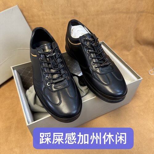 断码38 40 414243撤柜品牌高端男加州休闲皮鞋进口头层小牛皮DJ31