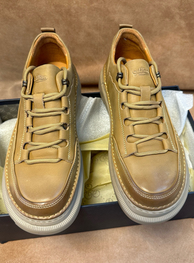 断码40 41撤柜品牌男户外休闲棕色皮鞋进口头层牛皮有防伪AC54