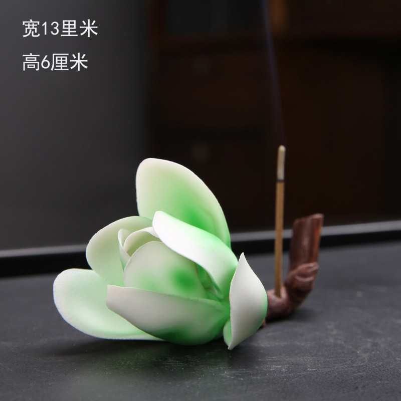陶瓷花手工玉兰花香插新中式檀香线香托桌面装饰香道香薰室内家用,家居饰品,香托/香盘/香座/香插,淘宝优惠券,粉丝福利购,淘宝优惠卷