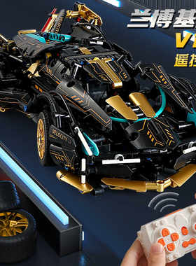拼装V12新款礼物兰博基尼黑武士