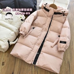 黑金款男女童90白鸭绒中长款连帽羽绒服儿童保暖厚实防寒过冬加厚