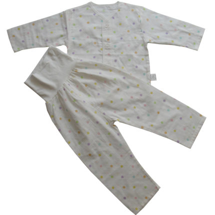 宝宝夏装纯棉纱布衣服睡衣套装婴儿长袖长裤护肚空调服家居服