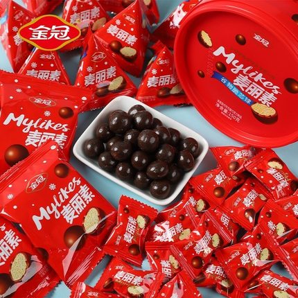 金冠麦丽素巧克力豆结婚庆喜糖果伴手礼散装零食批发(代可可脂)
