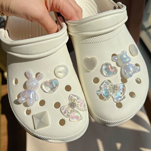 适配crocs洞洞鞋配饰鞋花高级感蝴蝶结装饰配件鞋扣diy简约鞋扣