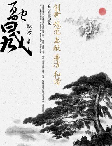 和谐发展创新规范廉洁企业精神中国话宣传展板PSD素材