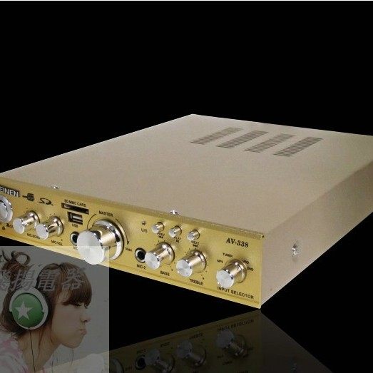 超薄220V/家用大功率5声道/插卡/读卡/USB环牛对管/卡拉OK功放机