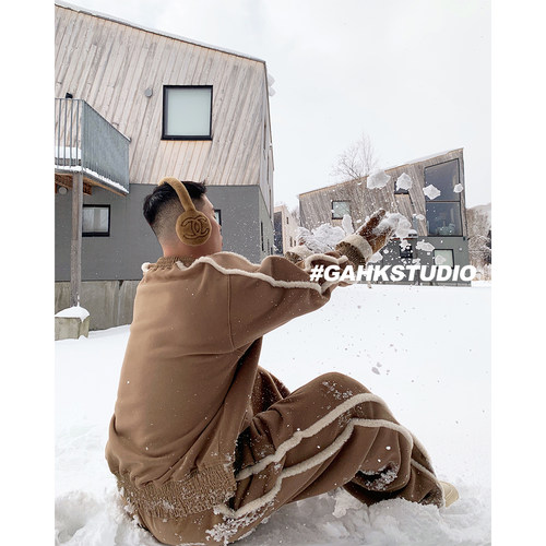 GAHKSTUDIO「店主私服」年度压轴重磅羊羔毛暖暖卫衣套装