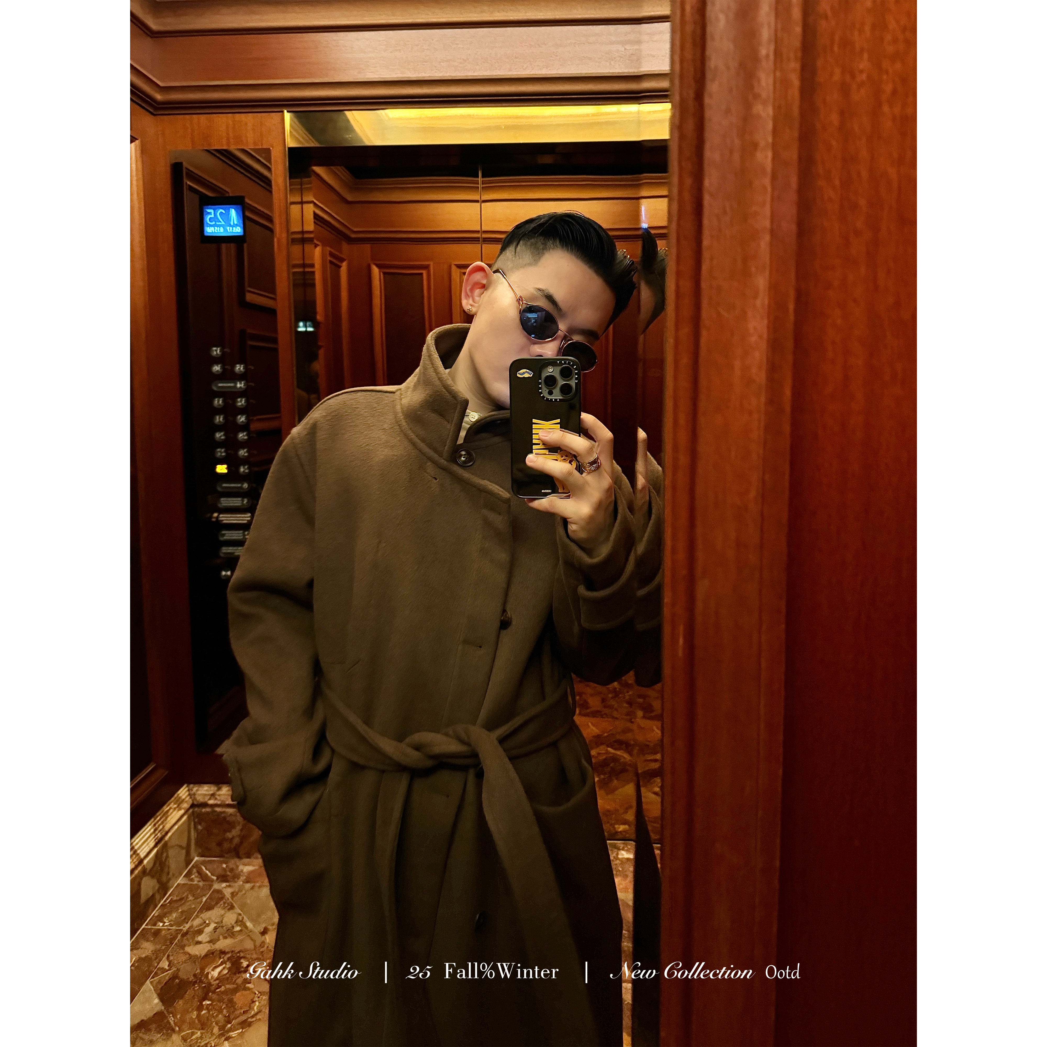 GAHKSTUDIO店主私服 L*M廓形双面呢高立领气场大衣 高级成分羊毛