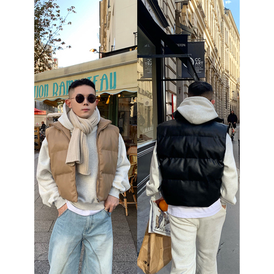 短款皮棉马夹两色magadeth