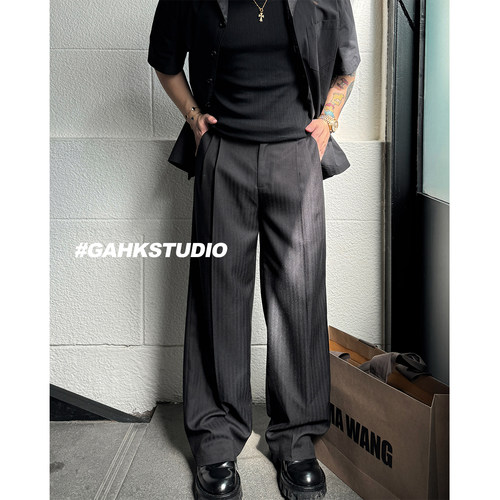 GAHKSTUDIO显腿长西裤顶男