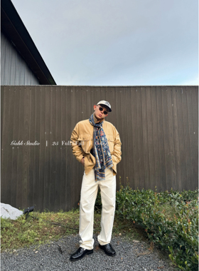 GAHKSTUDIO 25秋冬低调老钱风长期主义百搭白色休闲裤加厚高品质