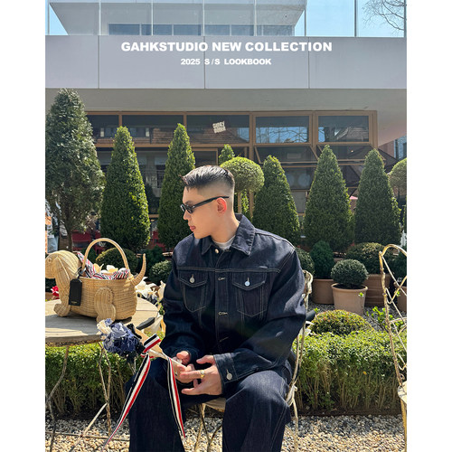 GAHKSTUDIO帅气原色牛仔套装