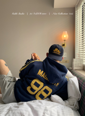 GAHKSTUDIO【秒变双开门】MAGADETH合作款足球队球衣卫衣加绒保暖