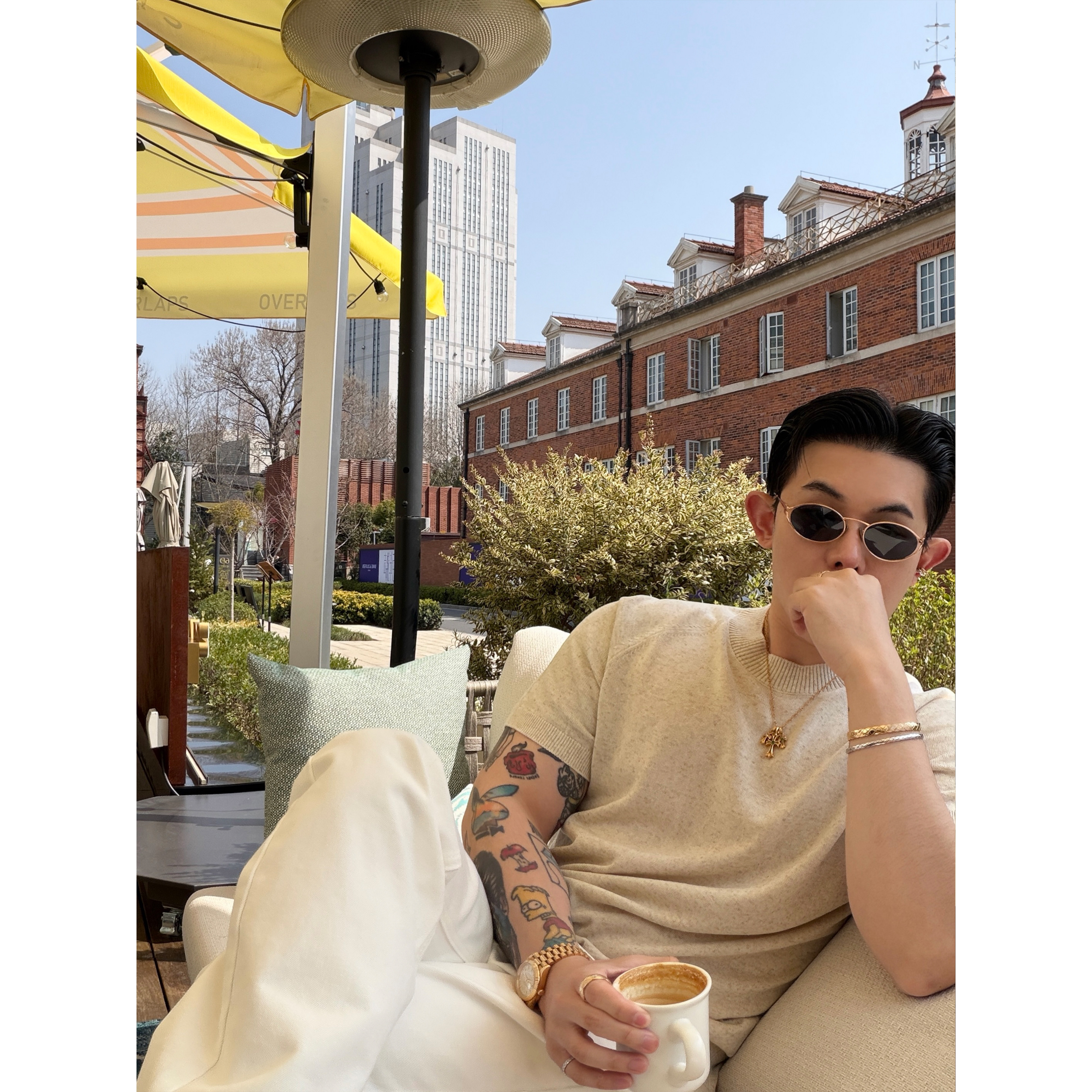 Magadeth春夏季可穿显气质高端2色夏老钱风亚麻针织短袖男士上衣