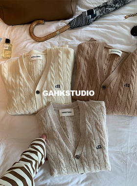 GAHKSTUDIO「OLDMONEY老钱风」美拉德色系高级贵公子羊毛开衫三色