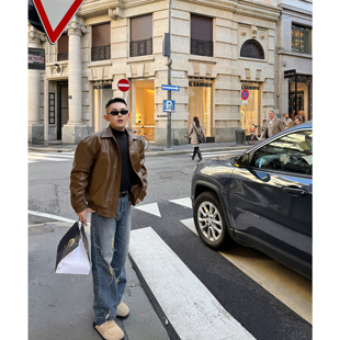 Magadeth 回馈HANDMADE手工定制 进口拉菲草设计感显瘦牛仔裤