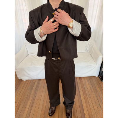 大秀款短款轮廓剪裁亚麻老钱