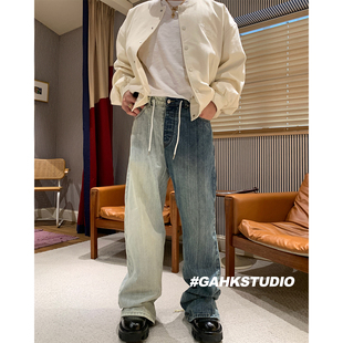 阴阳拼接时髦bi备牛仔裤 GAHKSTUDIO FW24巴黎家设计款