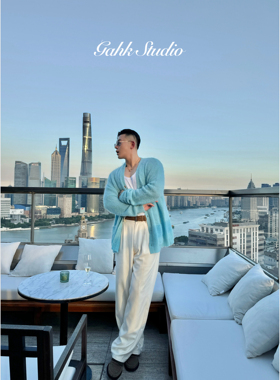 GAHKSTUDIO 25秋冬款老钱风松弛感肌理感面料百搭显瘦西裤