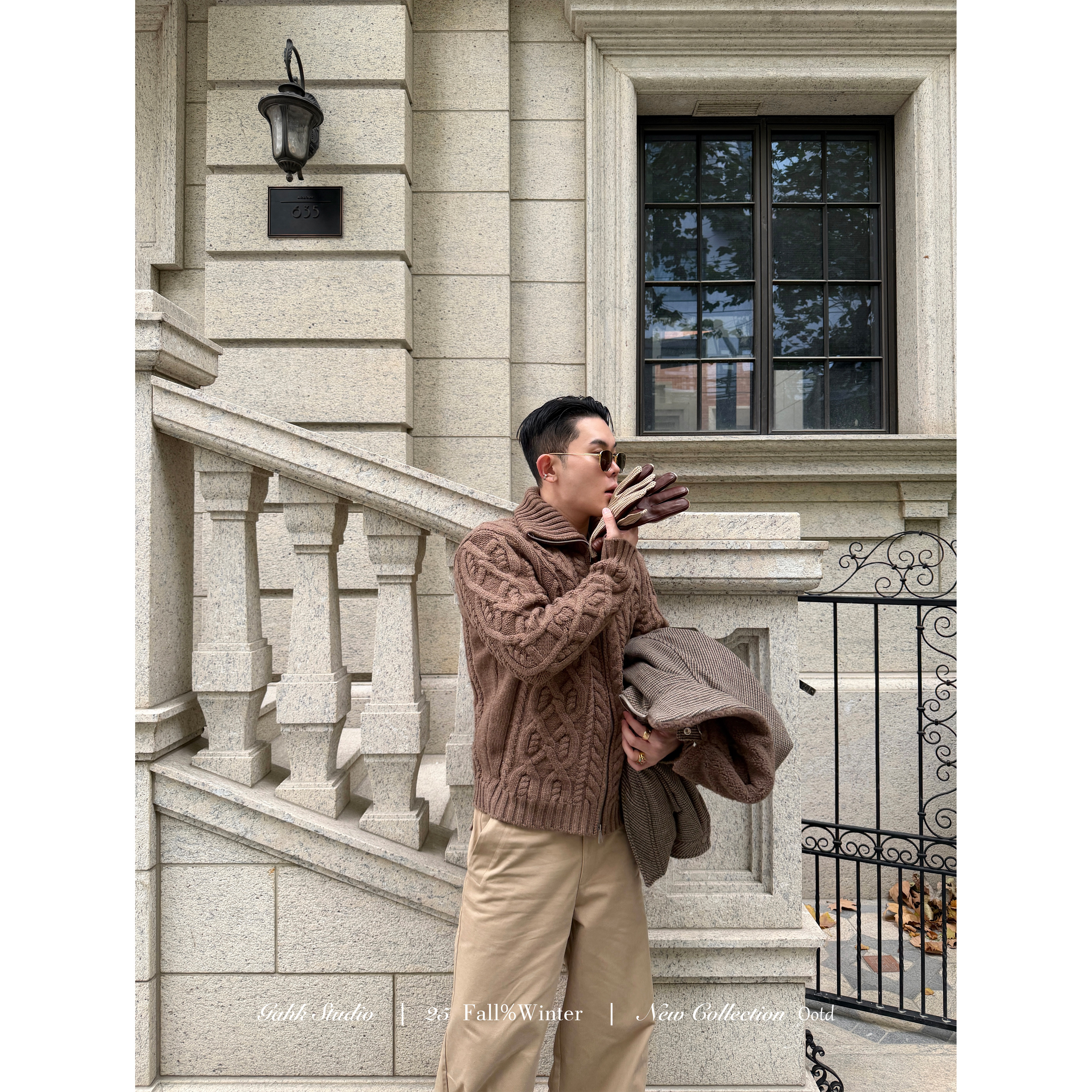 GAHKSTUDIO 25秋冬新款意式老钱粗线针织毛衣开衫加厚外套含羊毛,男装,针织衫/毛衣,淘宝优惠券,粉丝福利购,淘宝优惠卷