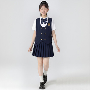 新款儿童小学生合唱毕业表演服装初中女童爱国朗诵演讲比赛演出服