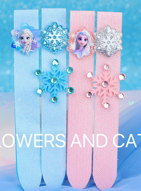 FlowersandCats夏蓝女童魔术贴发带儿童碎发贴刘海贴爱莎公主女孩